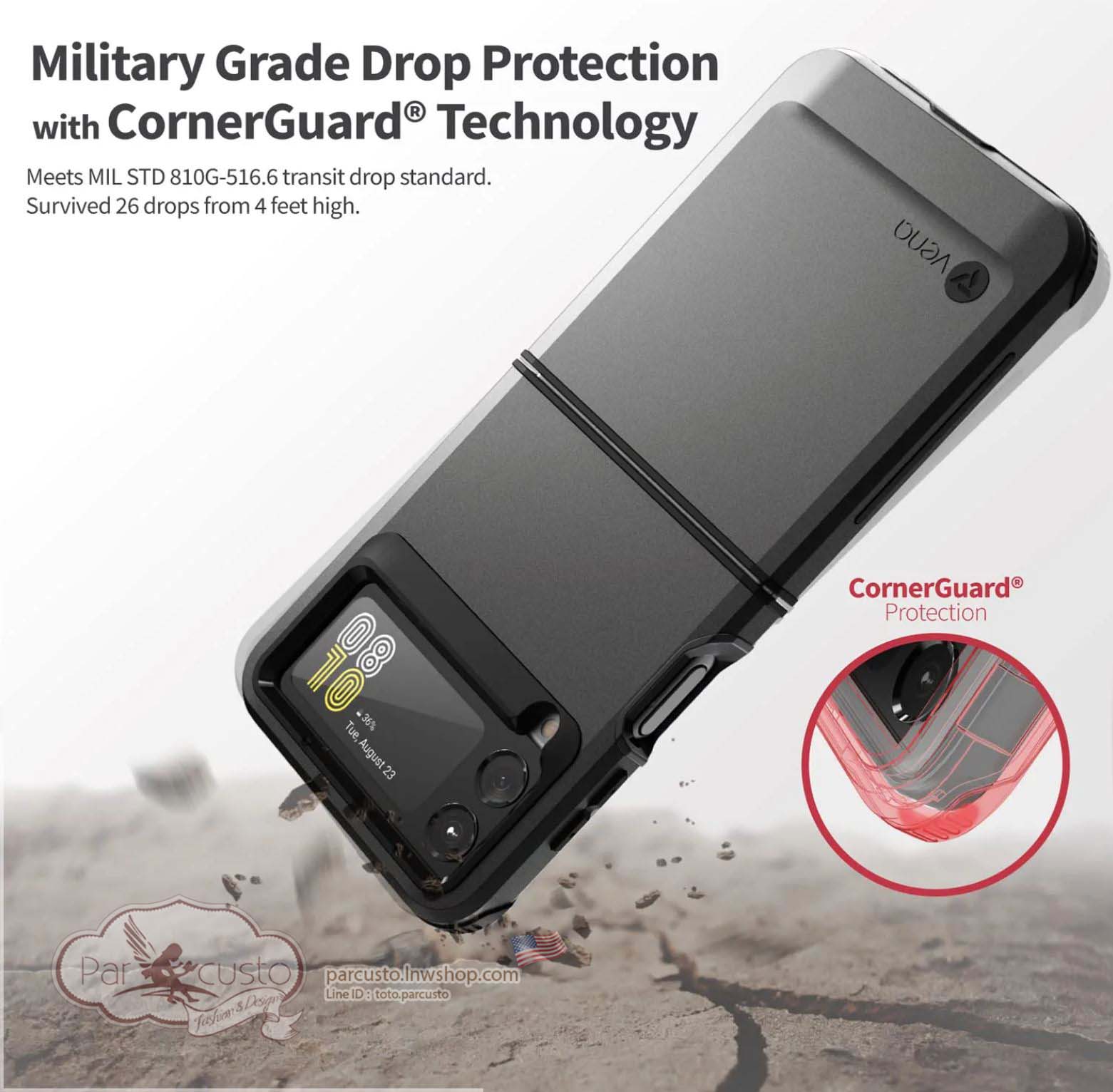 เคสกันกระแทก Samsung Galaxy Z Flip 4 5G [Outcross] จาก Vena (Pre-order USA)