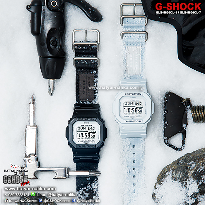 นาฬิกา Casio G-Shock G-LIDE Winter 2017 GLS-5600CL Cloth Band Military Color series รุ่น GLS-5600CL-7 (สายผ้านาโต้) ของแท้ รับประกัน1ปี