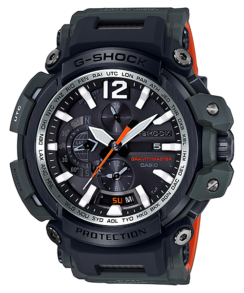 นาฬิกา Casio G-Shock นักบิน GRAVITYMASTER Master in OLIVE DRAB GPS Hybrid Waveceptor with Bluetooth GPW-2000 series รุ่น GPW-2000-3A (สายทูโทน) ของแท้ รับประกัน1ปี