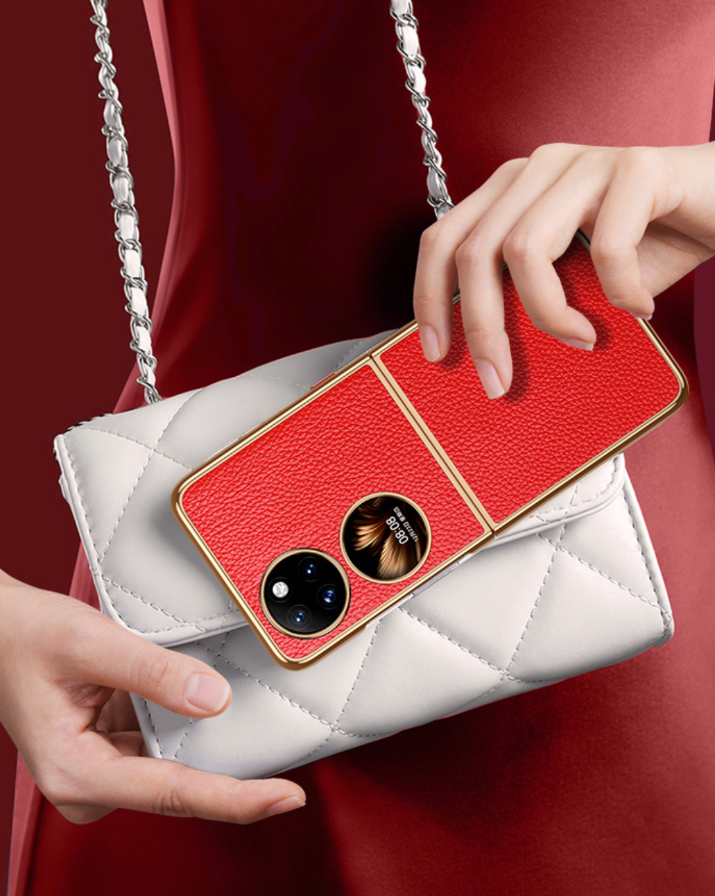 เคสหนังวัวแท้ Huawei P50 Pocket จาก Andmo [Pre-order]