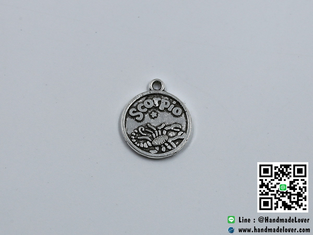 จี้โลหะ สีนิเกิล ราศีพิจิก (Scorpio Zodiac)