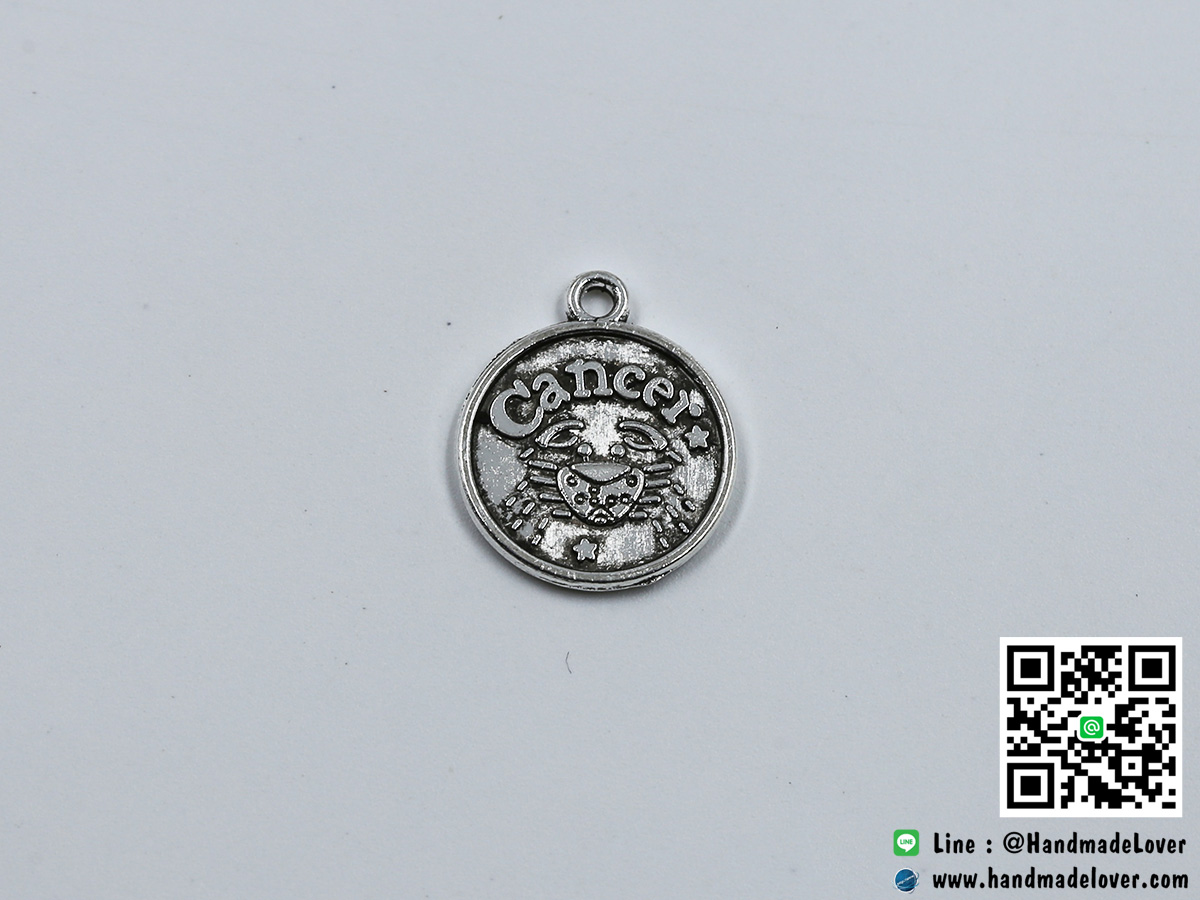 จี้โลหะ สีนิเกิล ราศีกรกฎ (Cancer Zodiac)