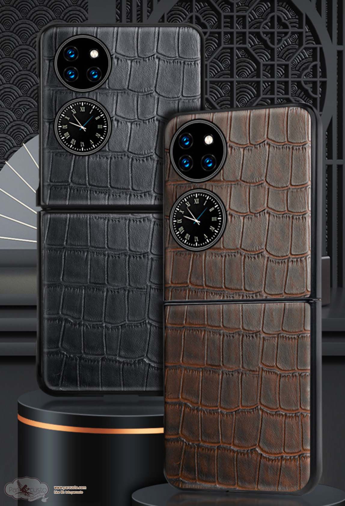 เคสหนังวัวแท้ Huawei P50 Pocket จาก Jinhao [Pre-order]