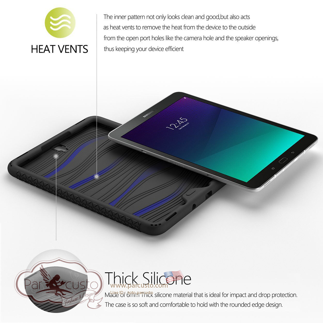 เคสซิลิโคนกันกระแทก Samsung Galaxy Tab S3 9.7 [TurtleSkin] จาก Poetic [Pre-order USA]