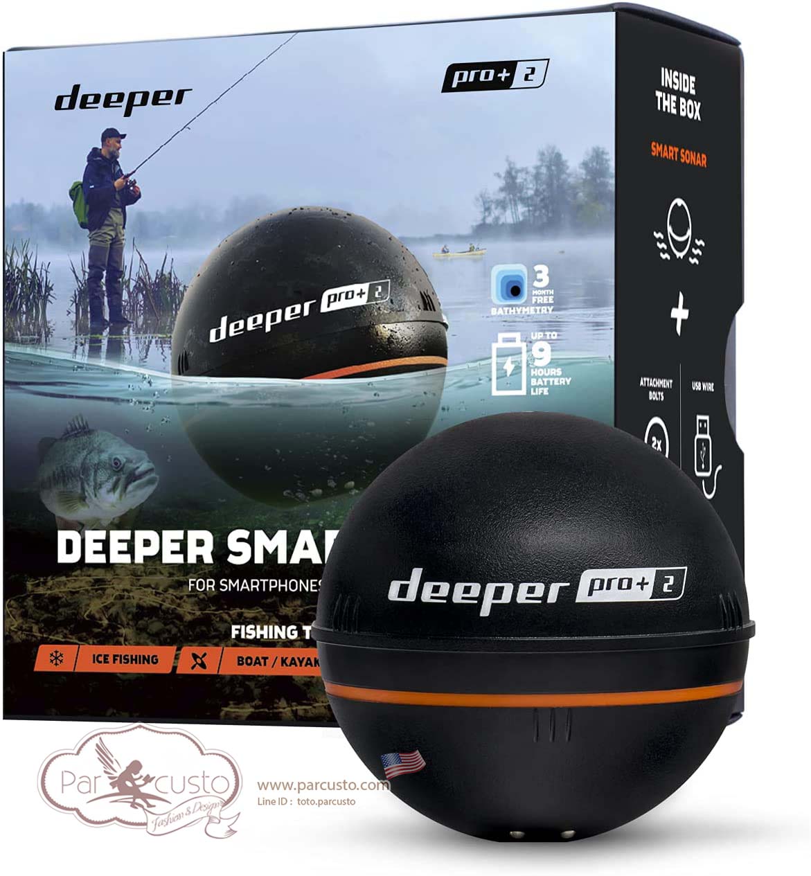 โซน่าจิ๋วอัจฉริยะ Deeper PRO+ 2 Sonar Fish Finder (รุ่นล่าสุด 2022) [Pre-order USA]