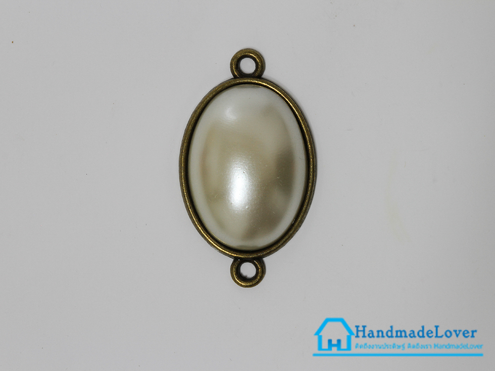 จี้โลหะ สีทองรมดำ รูปกรอปจี้วงรี (เฉพาะกรอบ)