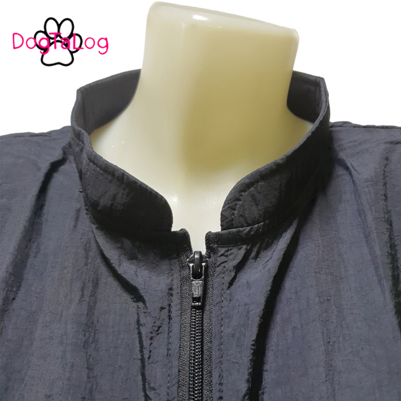 Dogtalog Groomer Apparel เสื้อคลุมผ้าร่ม เสื้อคลุมตัดขน เสื้อคลุมช่าง เสื้อคลุมกันเปื้อน สีดำ