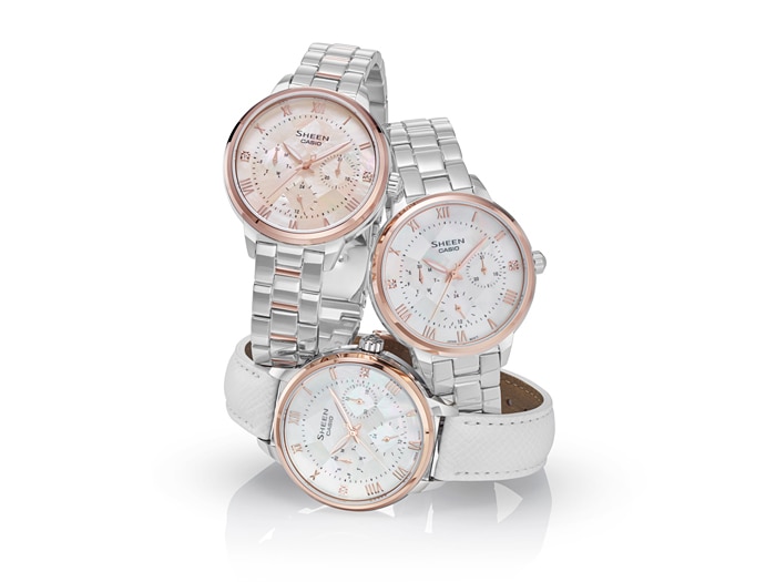 นาฬิกา คาสิโอ Casio SHEEN MULTI-HAND รุ่น SHE-3057PGL-7A ของแท้ รับประกัน1ปี