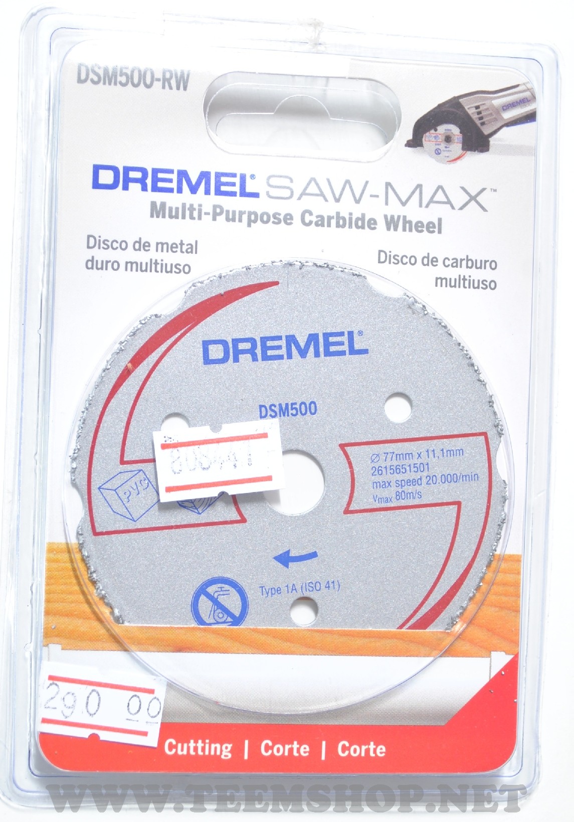0215S500NA DREMEL DSM500-RW ใบตัดไม้และพลาสติก 3" SAW-MAX