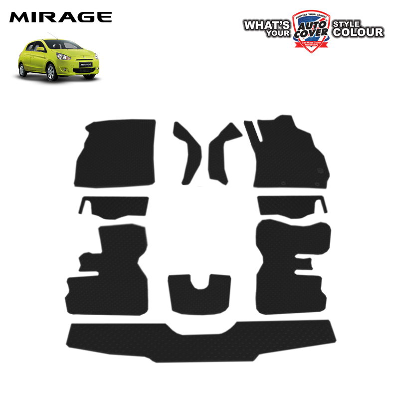 พรมปูพื้นรถยนต์ พรมกระดุม รถ MITSUBISHI MIRAGE ชุดภายในห้องโดยสาร จำนวน 11 ชิ้น