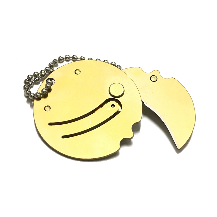 มีดพกห้อยคอ วงกลม (สีทอง-สีดำ)