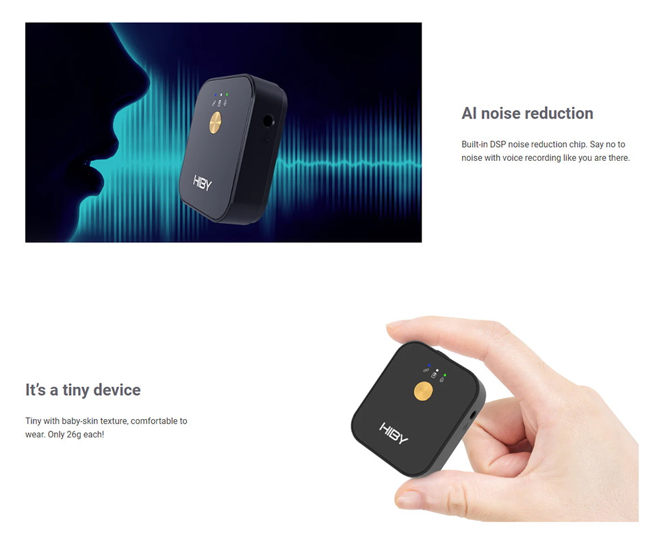 ขาย Hiby MC1 ไมโครโฟน รับ/ส่ง สัญญาณเสียงแบบไร้สาย ประกันศูนย์ไทย