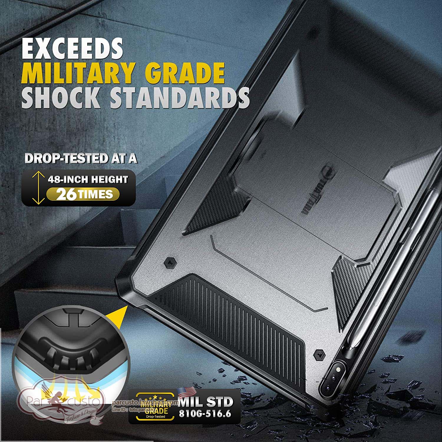 เคสกันกระแทก Samsung Galaxy Tab S8 Plus 2022/S7 FE 2021/S7 Plus 2020 12.4 นิ้ว [Tuatara] จาก Fintie[Pre-order USA]