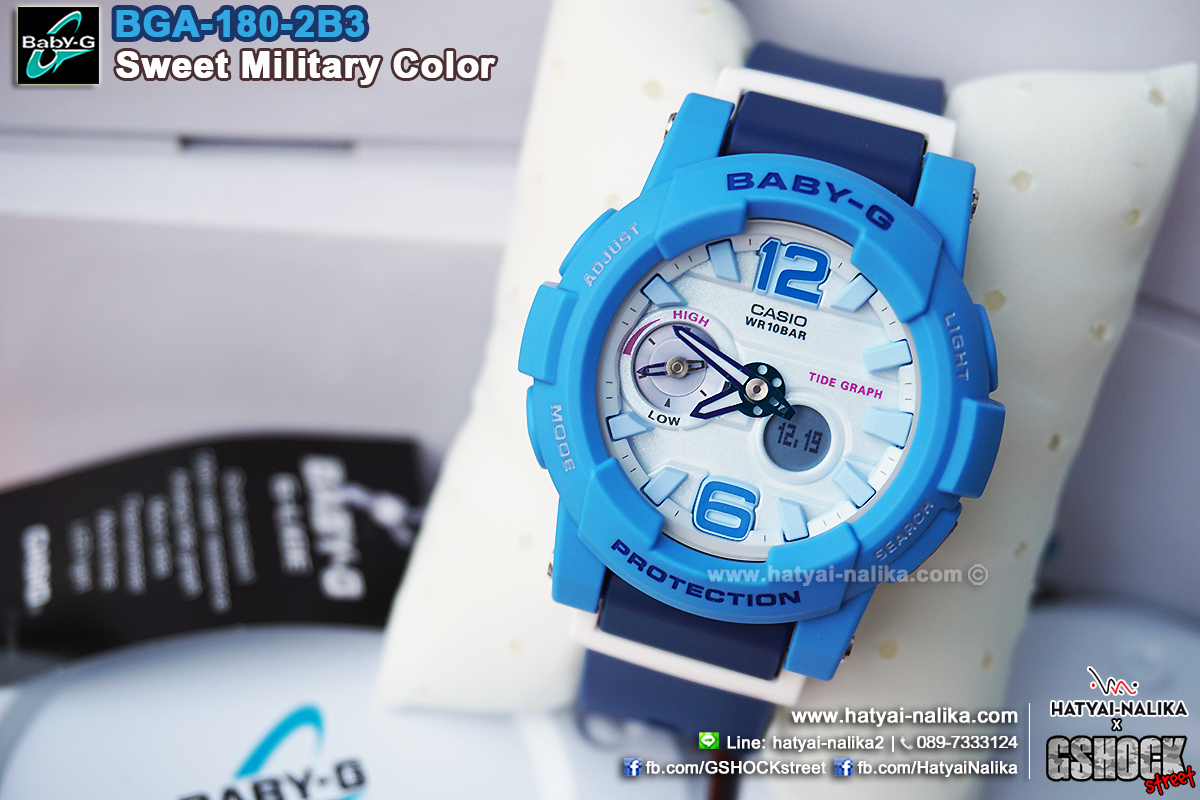 นาฬิกา คาสิโอ Casio Baby-G Standard ANALOG-DIGITAL รุ่น BGA-180-2B3 ของแท้ รับประกัน1ปี