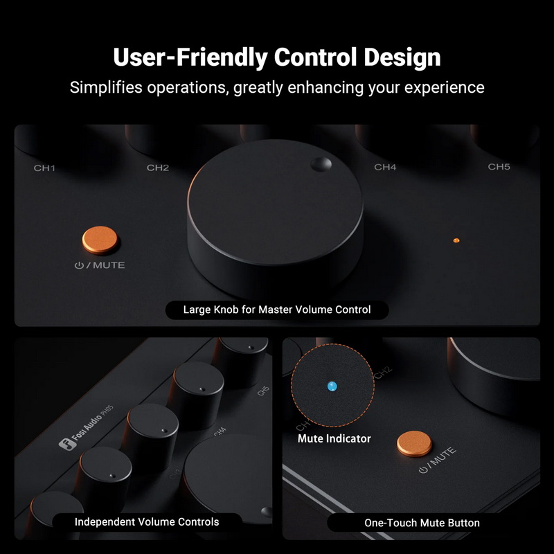 Fosi PH05 ตัวแยกสัญญาณ 3.5 มม. AUX ออกหูฟังได้ถึง 5 ตัว ประสิทธิภาพสูง ประกันศูนย์ไทย