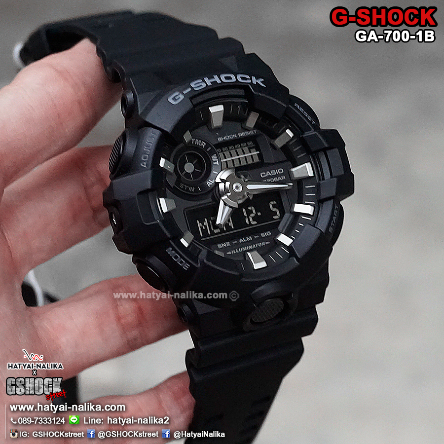 นาฬิกา คาสิโอ Casio G-Shock Standard ANALOG-DIGITAL รุ่น GA-700-1B ของแท้ รับประกัน 1 ปี