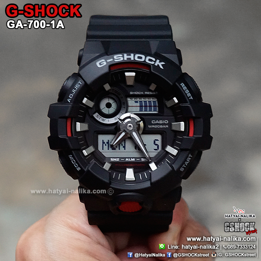 นาฬิกา คาสิโอ Casio G-Shock Standard ANALOG-DIGITAL รุ่น GA-700-1A ของแท้ รับประกัน 1 ปี