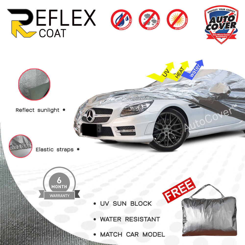 ผ้าคลุมรถเข้ารูป 100% รถ MERCEDES BENZ SLK Class รหัส R172 ปี 2011-2020 ผ้าคลุมกันแดด กันไอร้อน กันน้ำ รุ่น REFLEX COAT