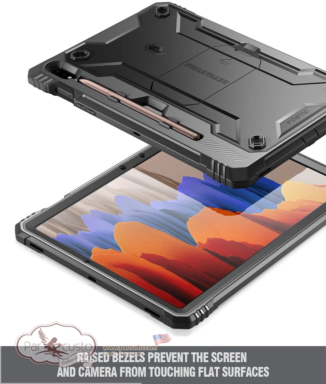 เคสกันกระแทก Samsung Galaxy Tab S7 [Revolution] จาก POETIC [Pre-order USA]