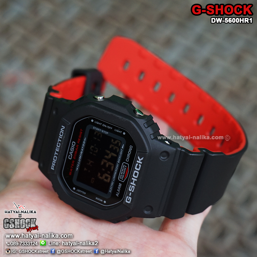 นาฬิกา Casio G-Shock Limited Heritage Black & Red (HR) series รุ่น DW-5600HR-1 ของแท้ รับประกัน1ปี