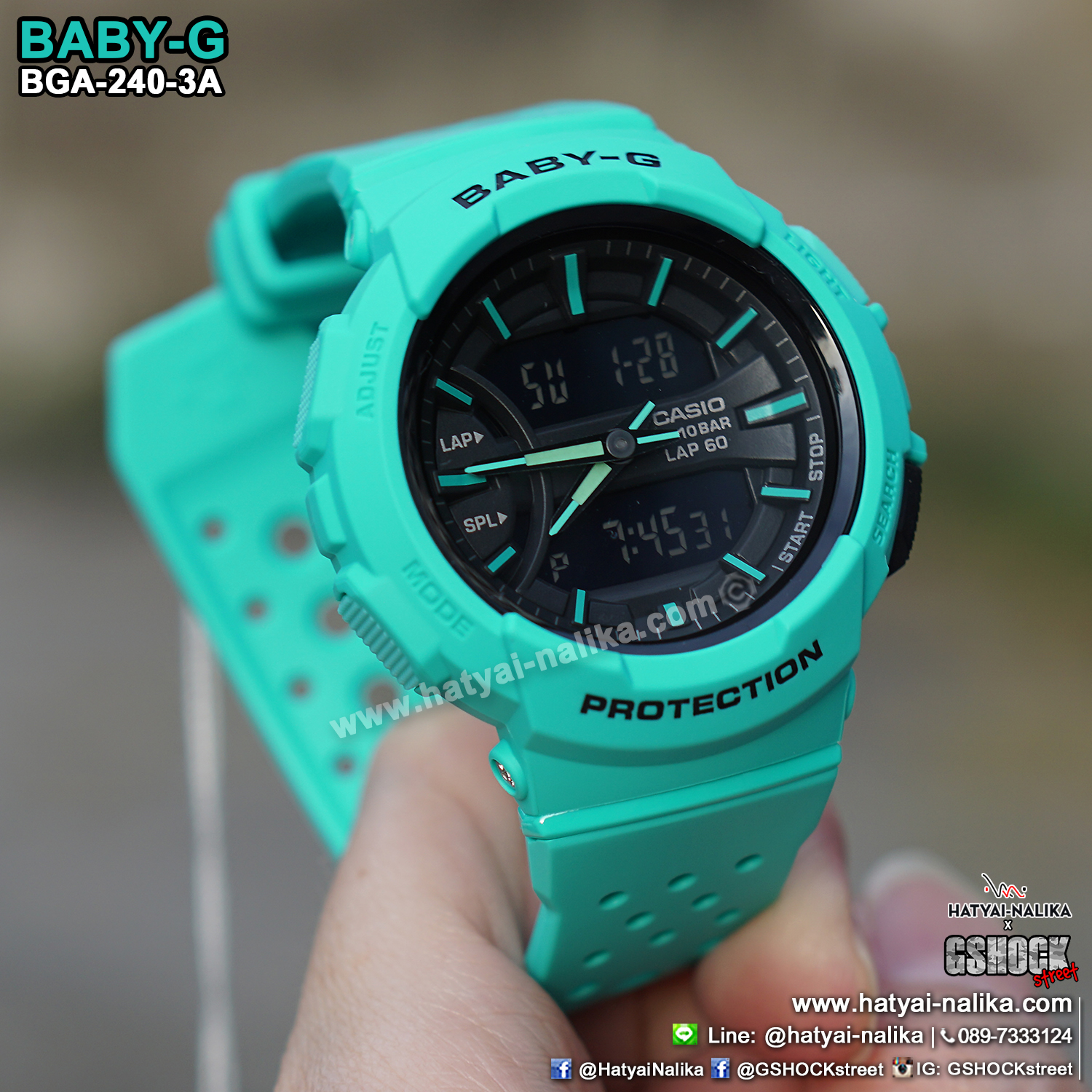 นาฬิกา Casio Baby-G for Running BGA-240 Neon Color series รุ่น BGA-240-3A ของแท้ รับประกัน1ปี