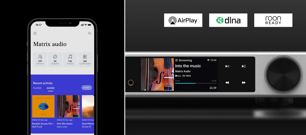 Matrix Audio Element M2 Hi-Res Music Streamer เครื่องเล่นเพลงเครือข่ายแบบตั้งโต๊ะ