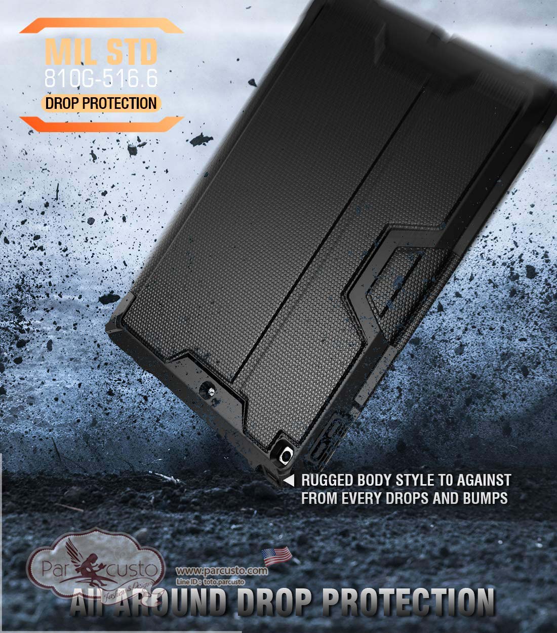 เคสกันกระแทก Apple iPad 10.2 2019 (iPad 7th) [Tough 360 Degree Stand Folio Cover ] จาก POETIC [Pre-order USA]