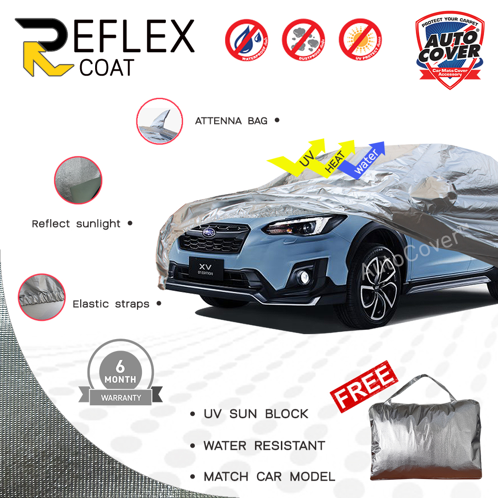 ผ้าคลุมรถเข้ารูป 100% รถ SUBARU NEW XV ปี 2019-2023 ผ้าคลุมกันแดด กันไอร้อน กันน้ำ รุ่น REFLEX COAT