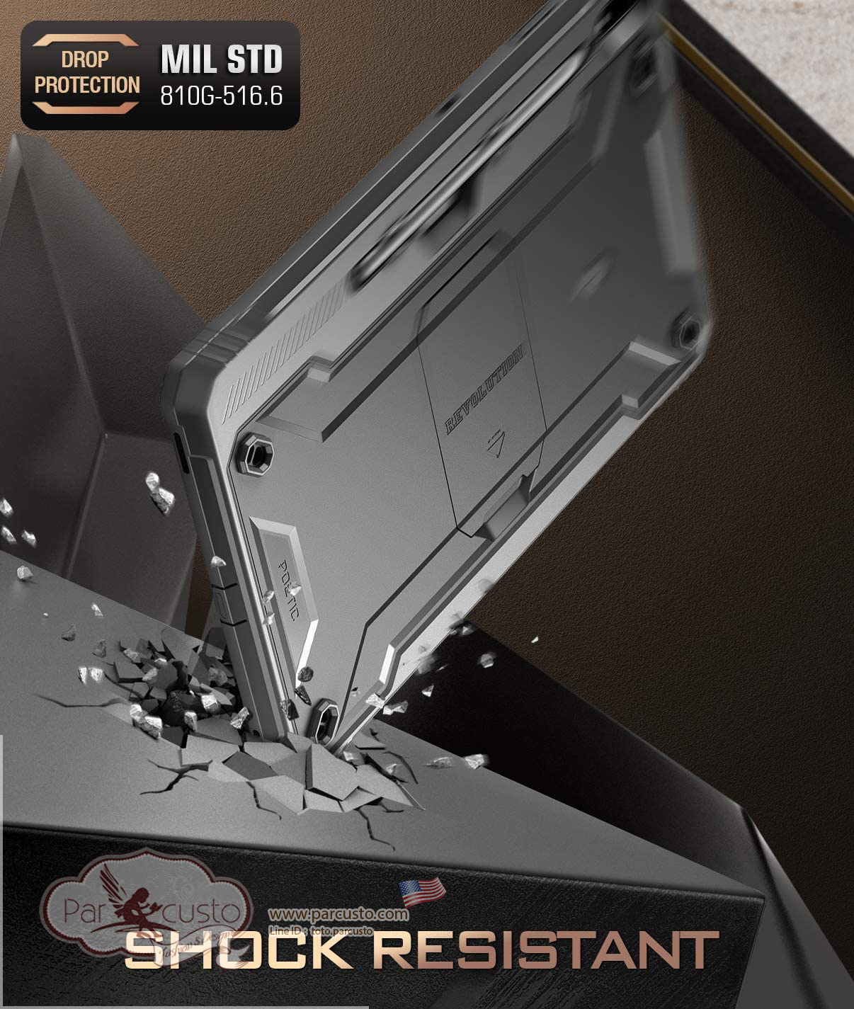 เคสกันกระแทก Samsung Galaxy Tab S7 Plus 12.4 inch 2020 [Revolution Series] จาก Poetic [Pre-order USA]