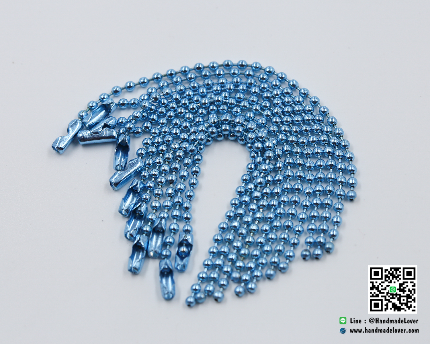 โซ่ไข่ปลา สีฟ้า ยาว 10 ซม.