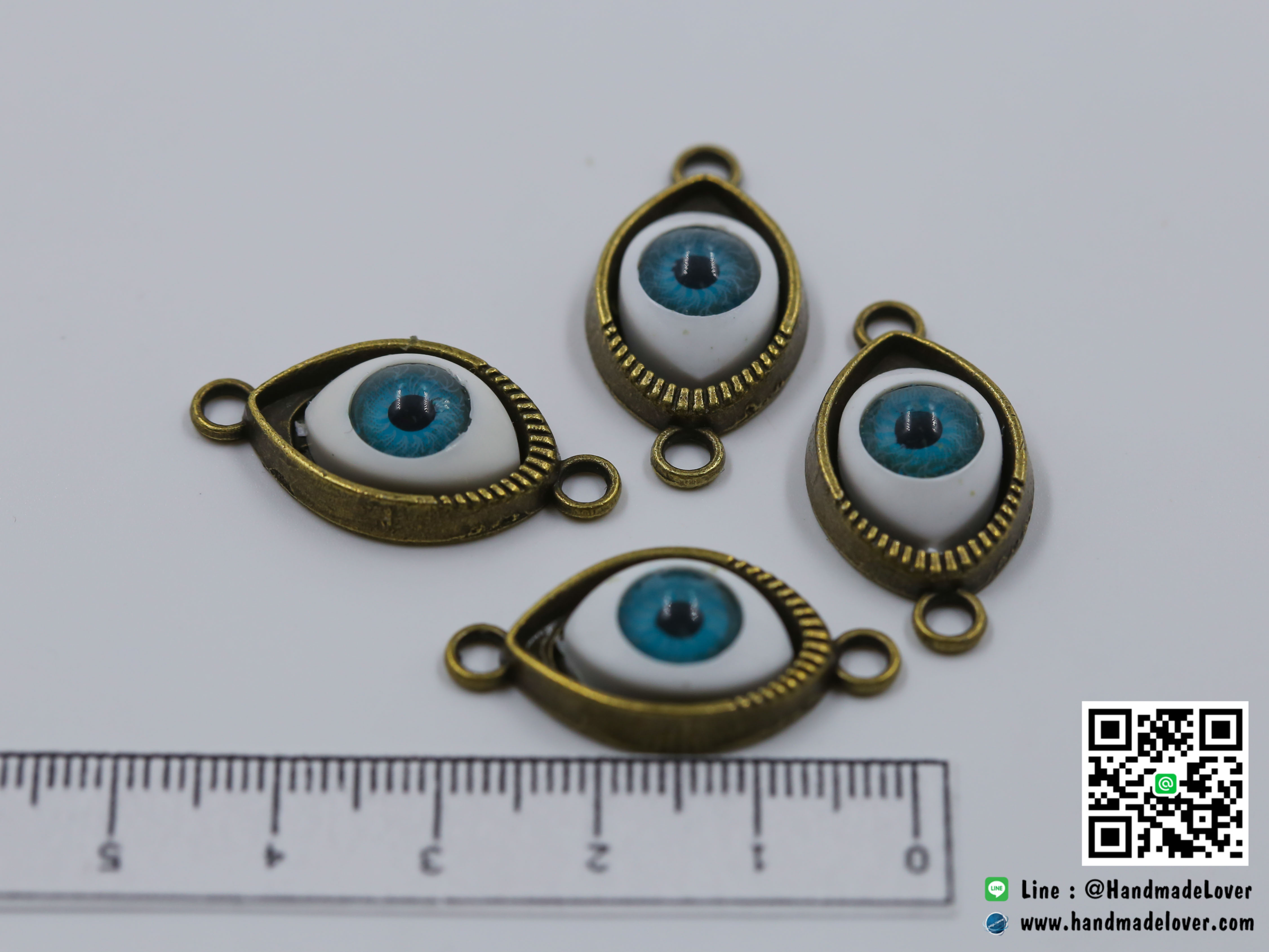 จี้โลหะ สีทองรมดำ รูปตา (evil eye) [เก่า]
