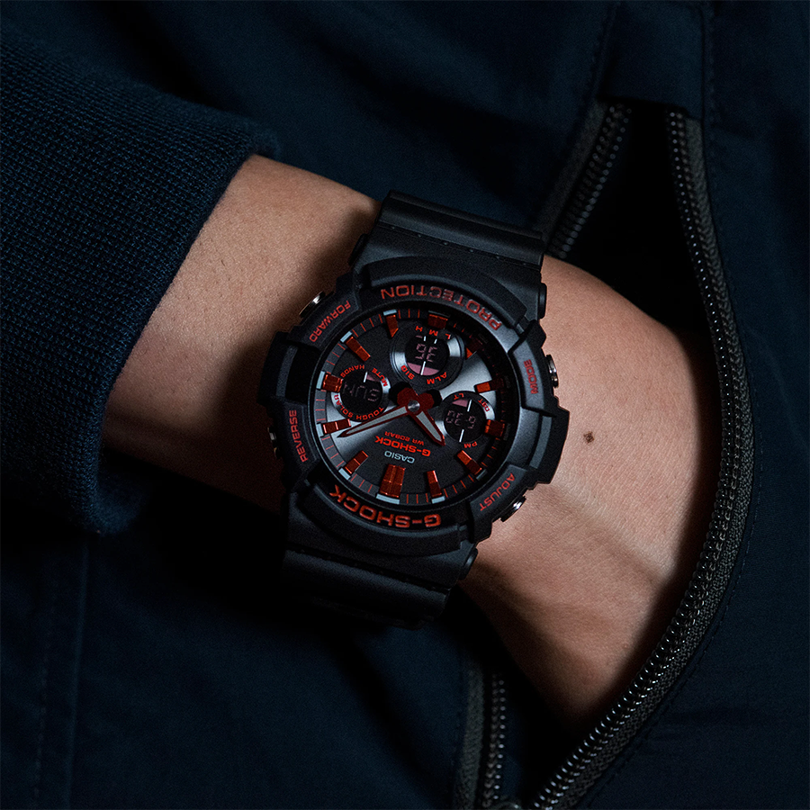 นาฬิกา Casio G-Shock Special Color Burning Red series รุ่น GAS-100BNR-1A ของแท้ รับประกัน1ปี