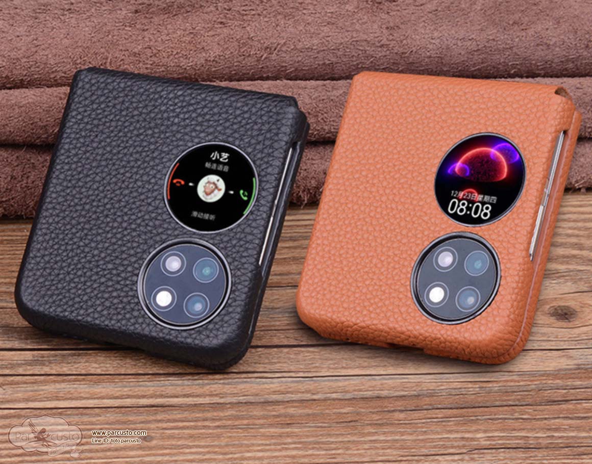 เคสหนังแท้ Huawei P50 Pocket จาก Jinhao [Pre-order]