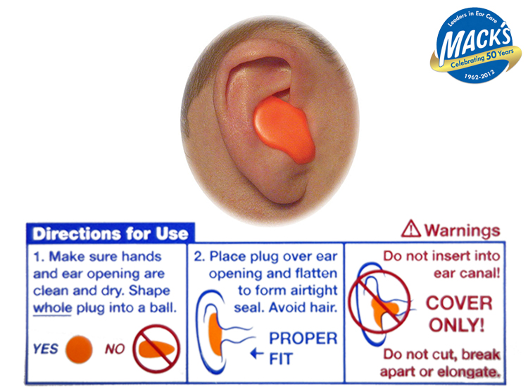 EAR PLUG mack's 6 pairs (kids size waterproof)
