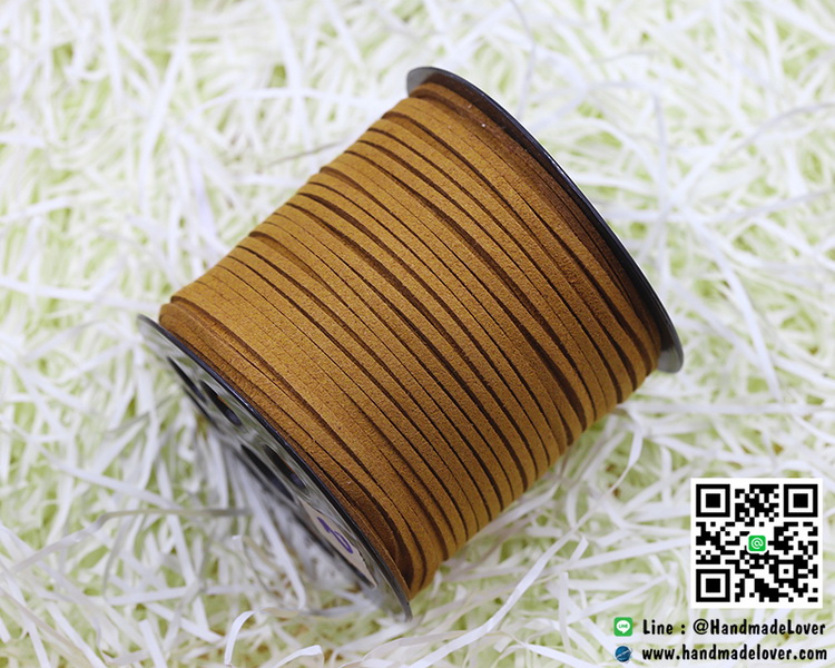 เชือกหนังชามุด สีน้ำตาล (3mm.)