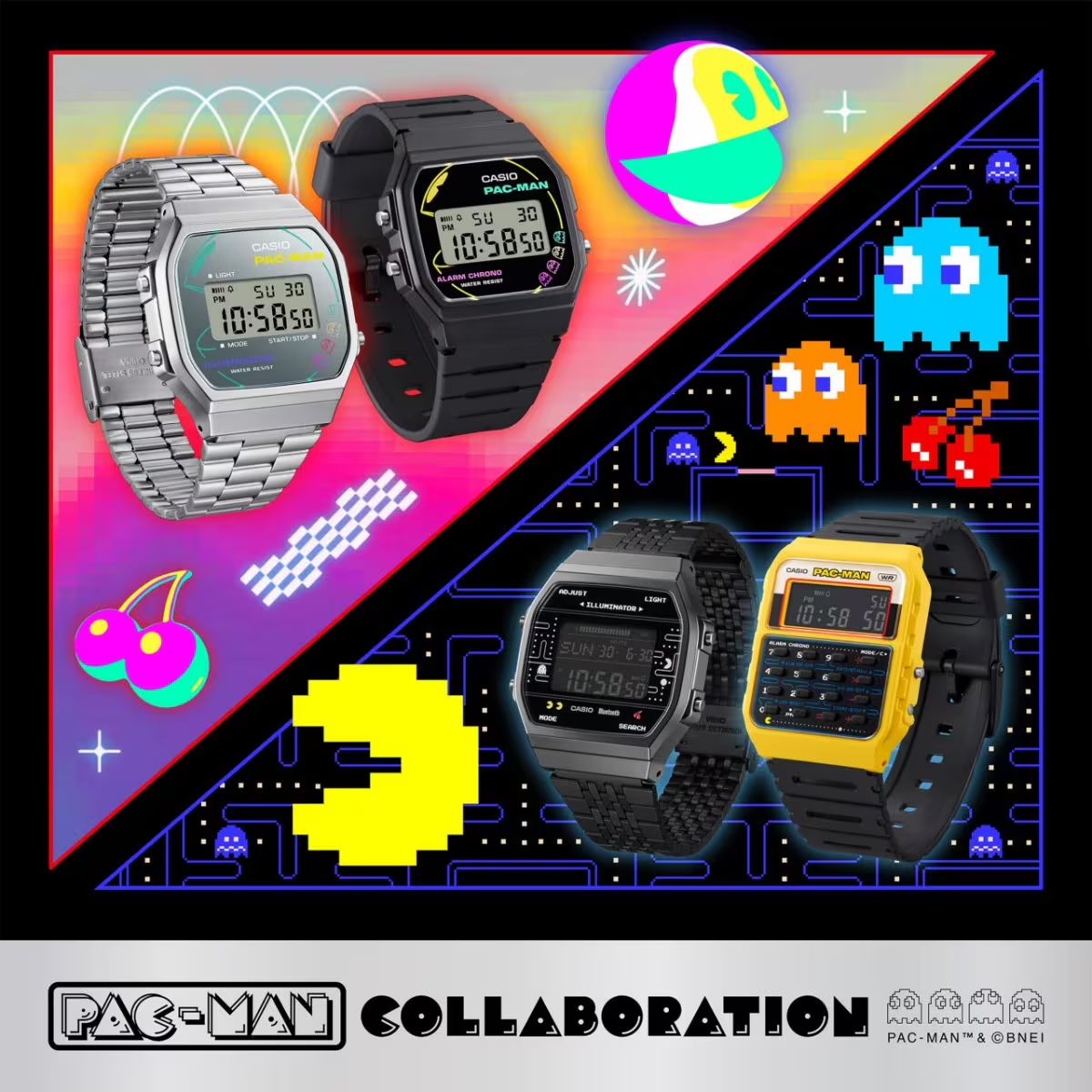 นาฬิกา คาสิโอ CASIO x PAC-MAN Limited Collaboration models รุ่น ABL-100WEPC-1B ของแท้ รับประกัน1ปี
