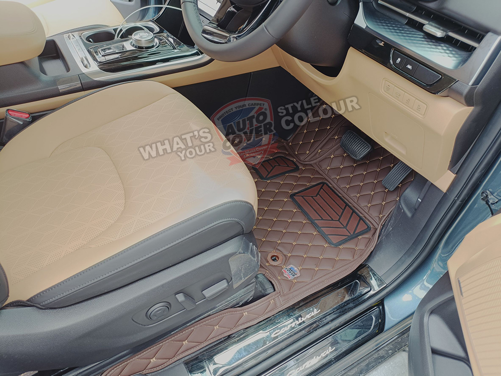 พรมรถยนต์ 6D รถ KIA NEW GRAND CARNIVAL ปี 2022-2026 ชุดเต็มคันรวมท้าย จำนวน 8 ชิ้น