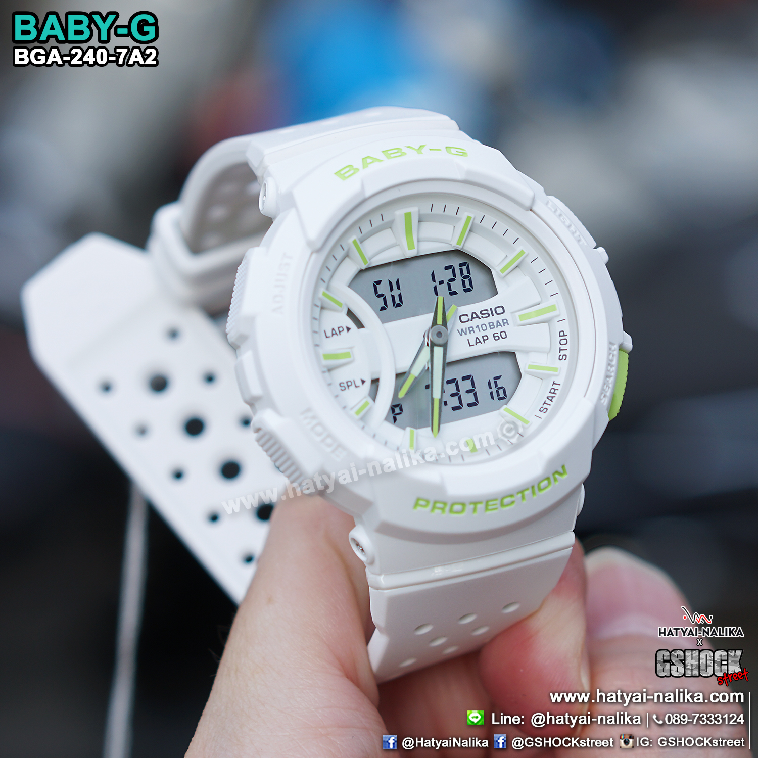 นาฬิกา Casio Baby-G for Running BGA-240 Neon Color series รุ่น BGA-240-7A2 ของแท้ รับประกัน1ปี