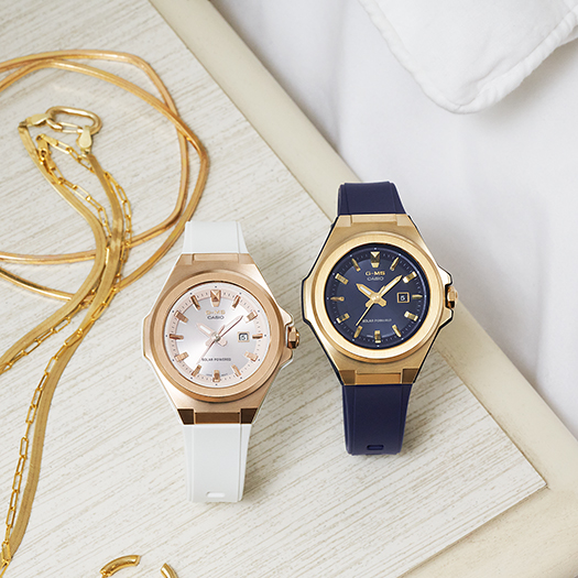 นาฬิกา Casio Baby-G G-MS MSG-S500 series รุ่น MSG-S500G-7A2 (สีขาว-พิ้งค์โกลด์) ของแท้ รับประกัน1ปี