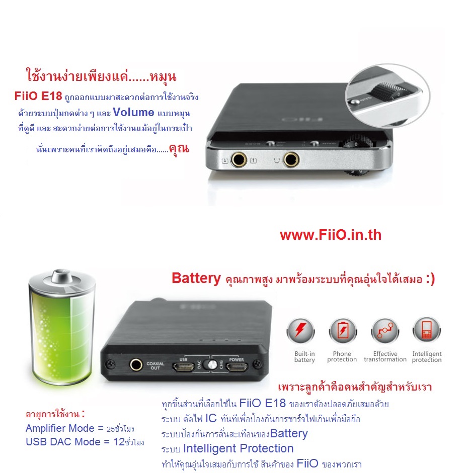 ขาย FiiO E18 KUNLUN ขุมพลังแห่ง Android USB DAC + Amplifier สำหรับมือถือ Android เปลี่ยนมือถือของคุณให้เป็นเครื่องเสียงชั้นหรูได้ง่ายๆ
