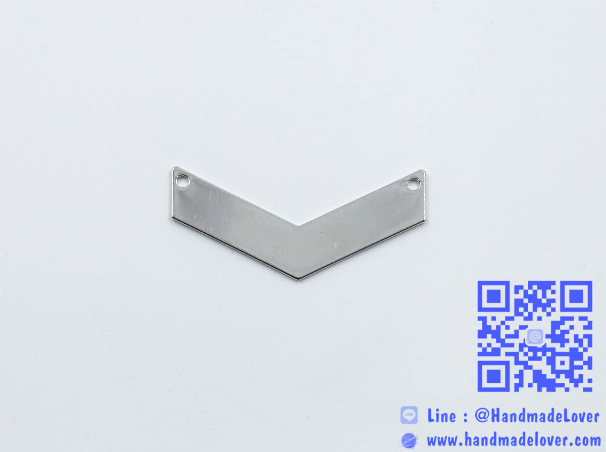 จี้โลหะ สไตล์มินิมอล ( minimal style ) รูปบั้ง สีนิเกิล ขนาด 10x31 mm.