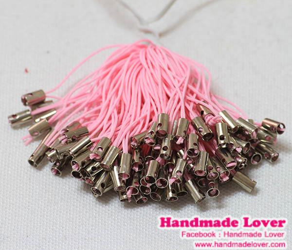 สายห้อยโทรศัพท์ สีชมพู [แพ็ค 25 ชิ้น]