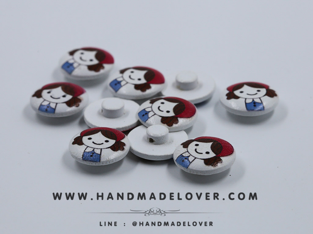 กระดุมไม้ ขนาด 20 mm. [แพ็ค 10 เม็ด]