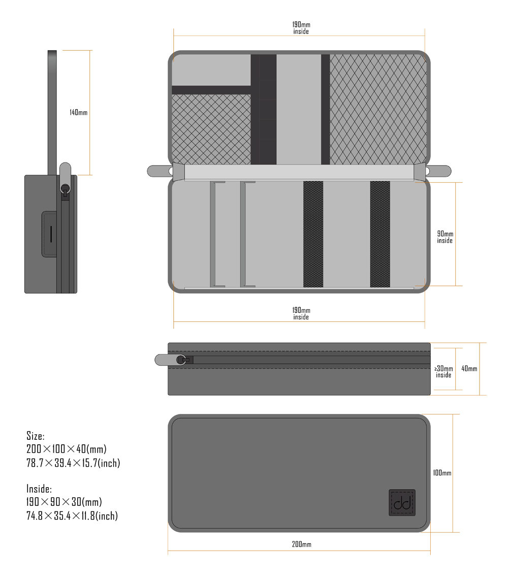 ขาย DD C-2019 พรีเมี่ยมเคสสำหรับเก็บ หูฟัง เครื่องเล่นพกพา สายหูฟัง