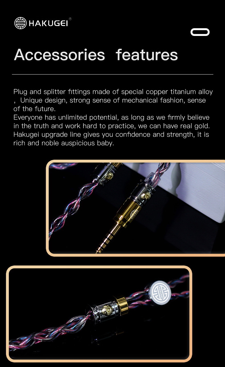 ขาย Hakugei Soul สายอัพเกรดหูฟังถักผสม Silver, Blue, Red, Black แบบ Litz