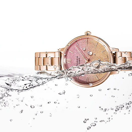 นาฬิกา คาสิโอ Casio SHEEN SAPPHIRE CRYSTAL คริสตัลแซฟไฟร์ SHE-4548 series รุ่น SHE-4548PG-4A ของแท้ รับประกัน1ปี