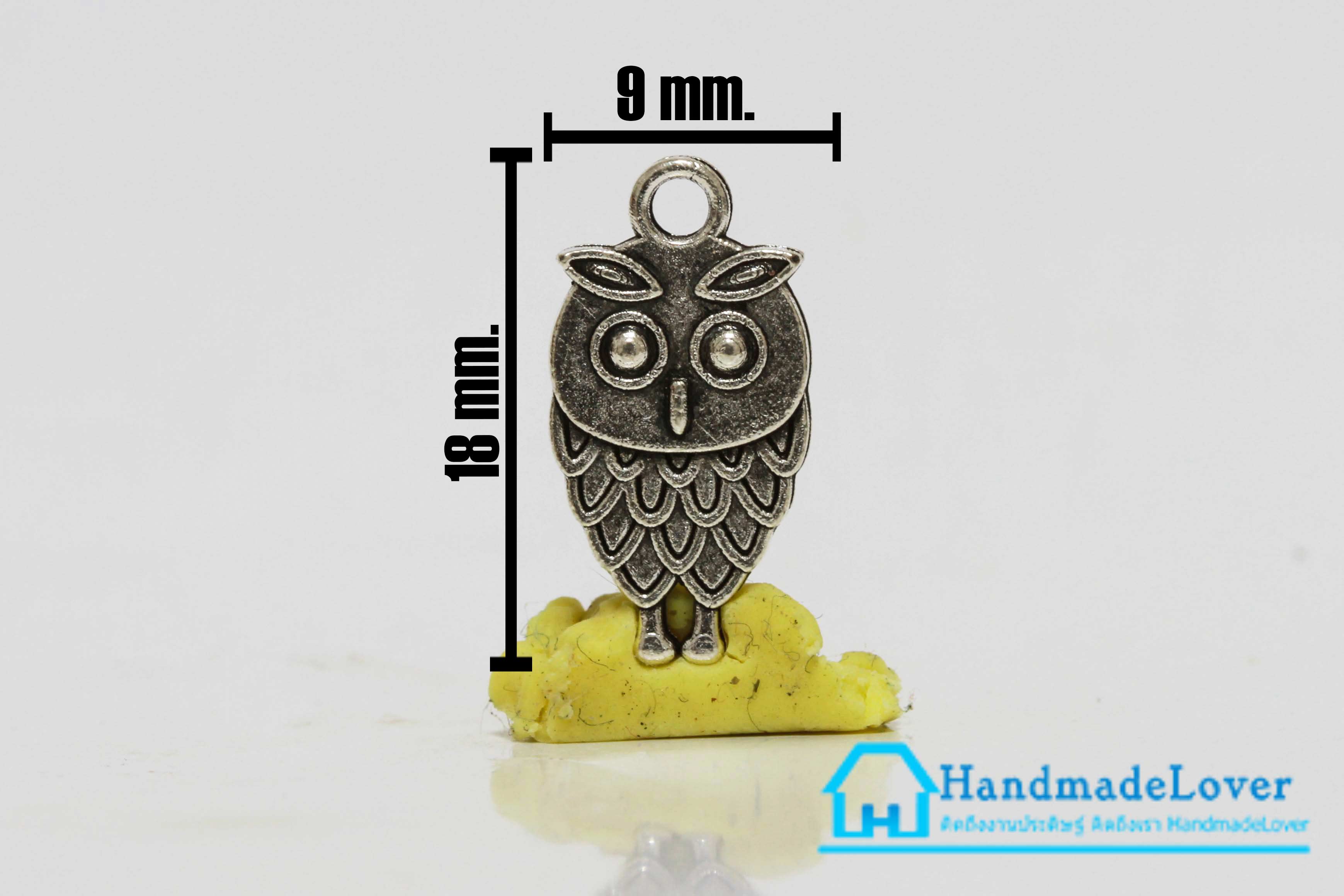 จี้ตัวห้อยซิป สีเงิน รูปนกฮูก