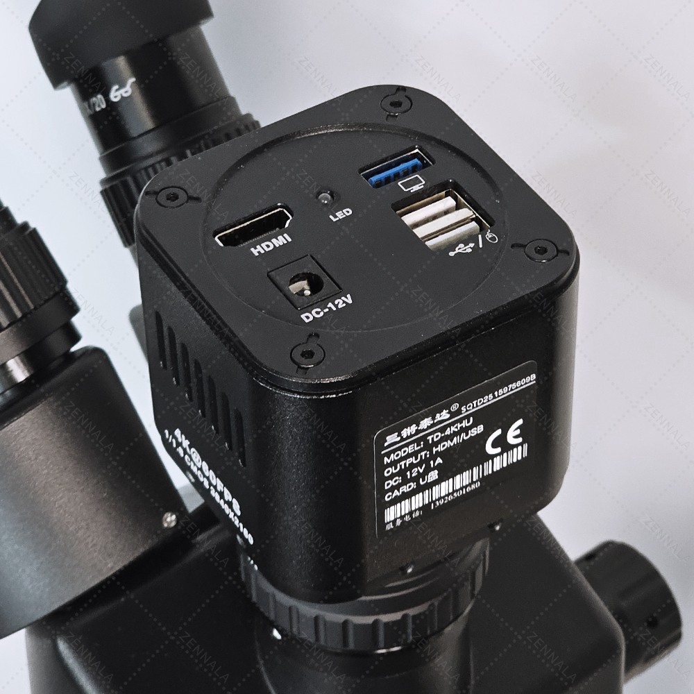 กล้องจุลทรรศน์ แบบมีแขน 360 องศา SANQTID trinocular stereo 7-45x กล้อง 4K รุ่น ZRA-45-4K