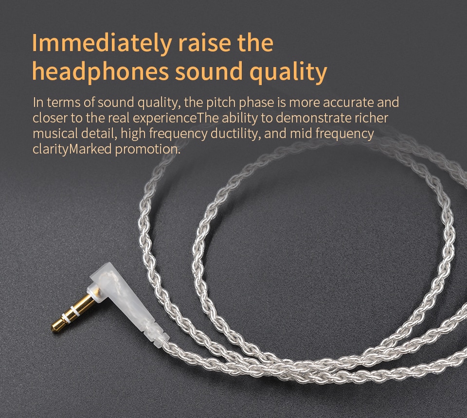 ขาย สายชุบเงินถักสำหรับ KZ ZSN สายหูฟัง 100 แกน หุ้มฉนวน kevlar fiber