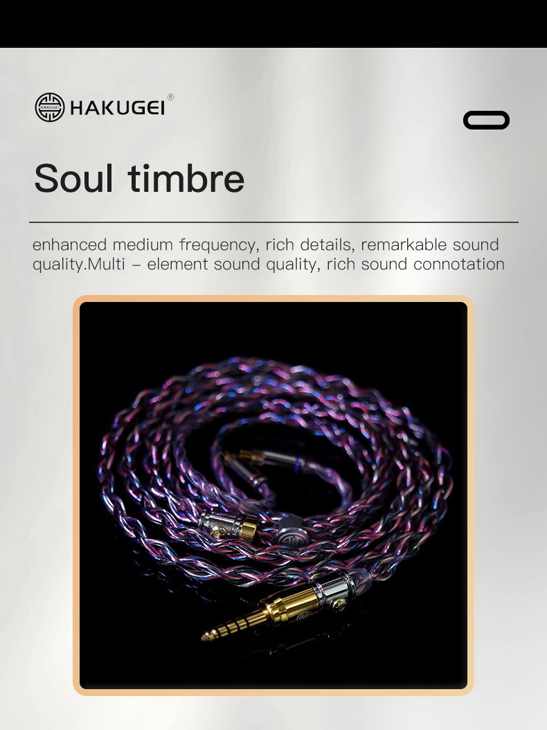ขาย Hakugei Soul สายอัพเกรดหูฟังถักผสม Silver, Blue, Red, Black แบบ Litz